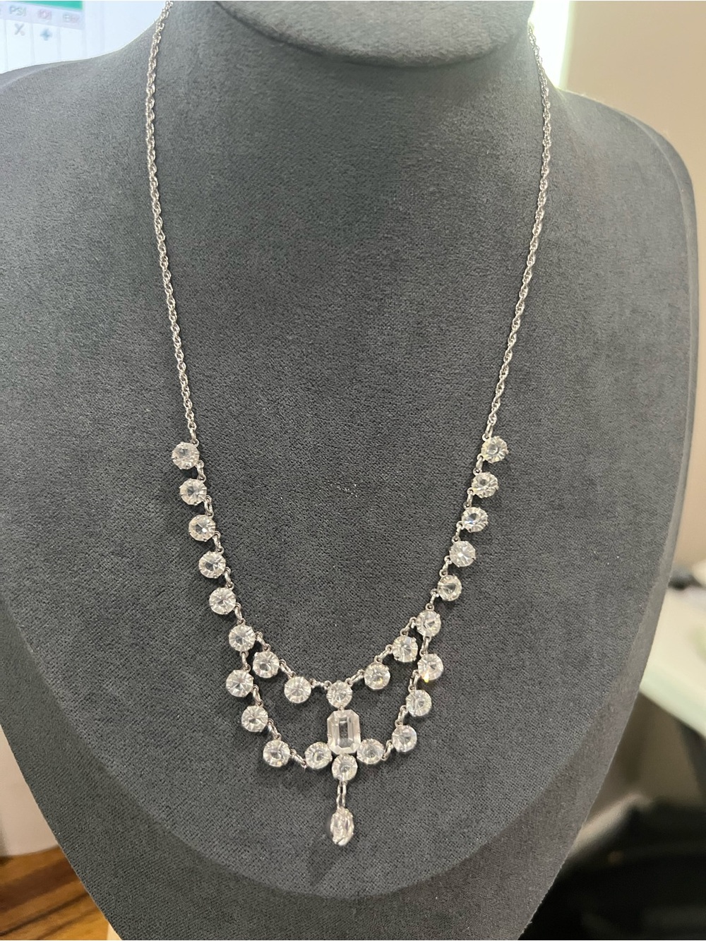 Gold filled  Drop Silver-Tone Necklace